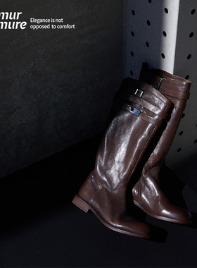 Le' Murmure 中世纪 Italy水洗植鞣牛皮 Clean Fit 金属扣骑士靴