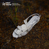 Murmure 原创设计意大利水染真皮手工高定平底凉鞋 女夏季 新款