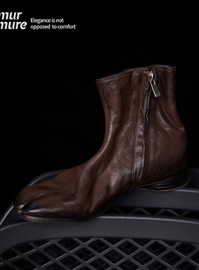 Le' Murmure 重磅固特异 Italy水洗植鞣牛皮 纯手工分趾 踝靴女