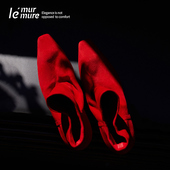 麂皮踝靴短靴 堆褶时髦低跟时装 Murmure 罗马假日·雕塑雾感