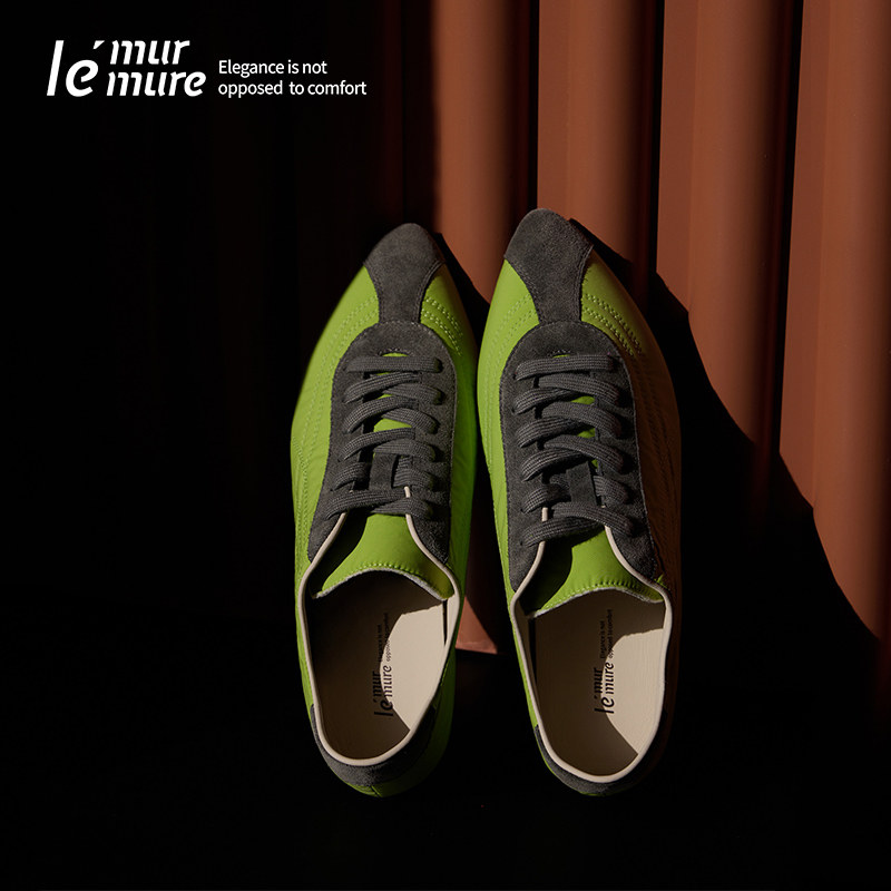 Le' Murmure 重塑经典 美式复古拼色保龄球龟裂 尖头牛反绒德训鞋,女鞋,德训鞋,淘宝优惠券,粉丝福利购,淘宝优惠卷