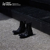 褶皱机车马丁靴短靴 布雷克缝线 Murmure 意大利水洗原胚马皮