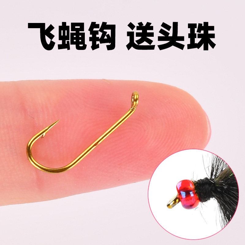 飞钓鱼钩正品路亚飞蝇裸钩弯柄小号马口白条餐条奶翘小鱼专用进口