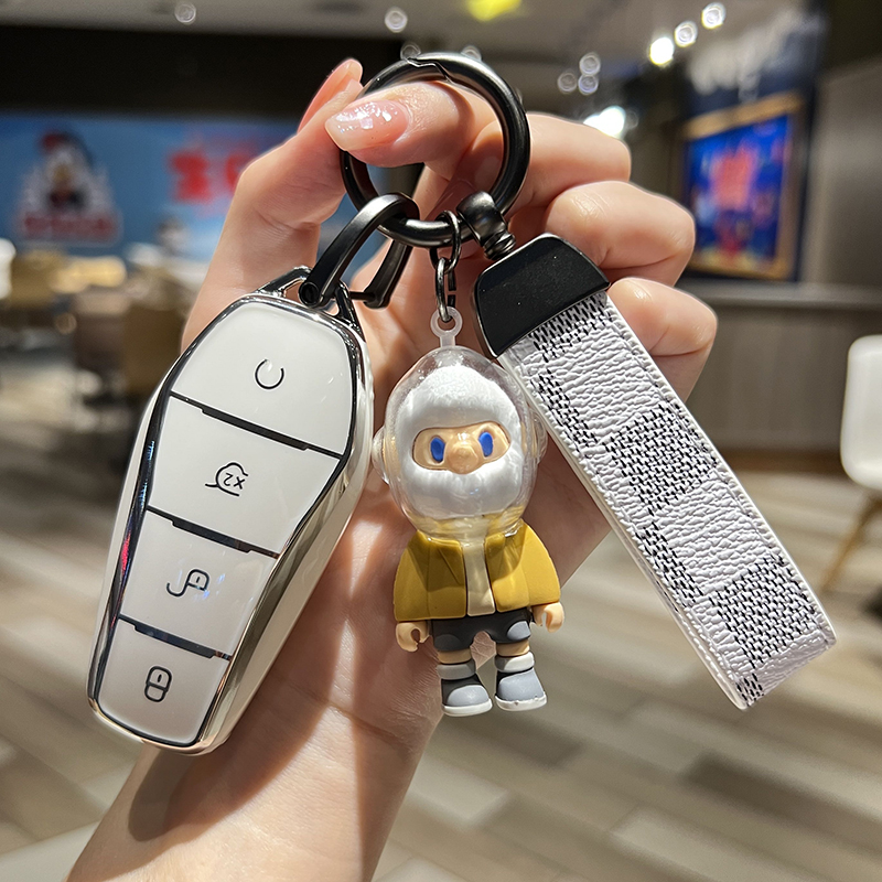 2022款比亚迪海豚汽车钥匙套汉宋plus唐dmi秦pro元e2女车壳扣包mx