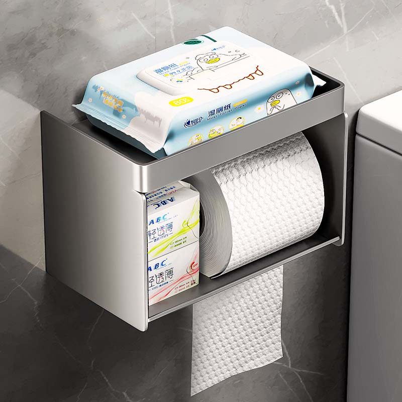 卫生间洗手间免打孔多功能纸巾盒
