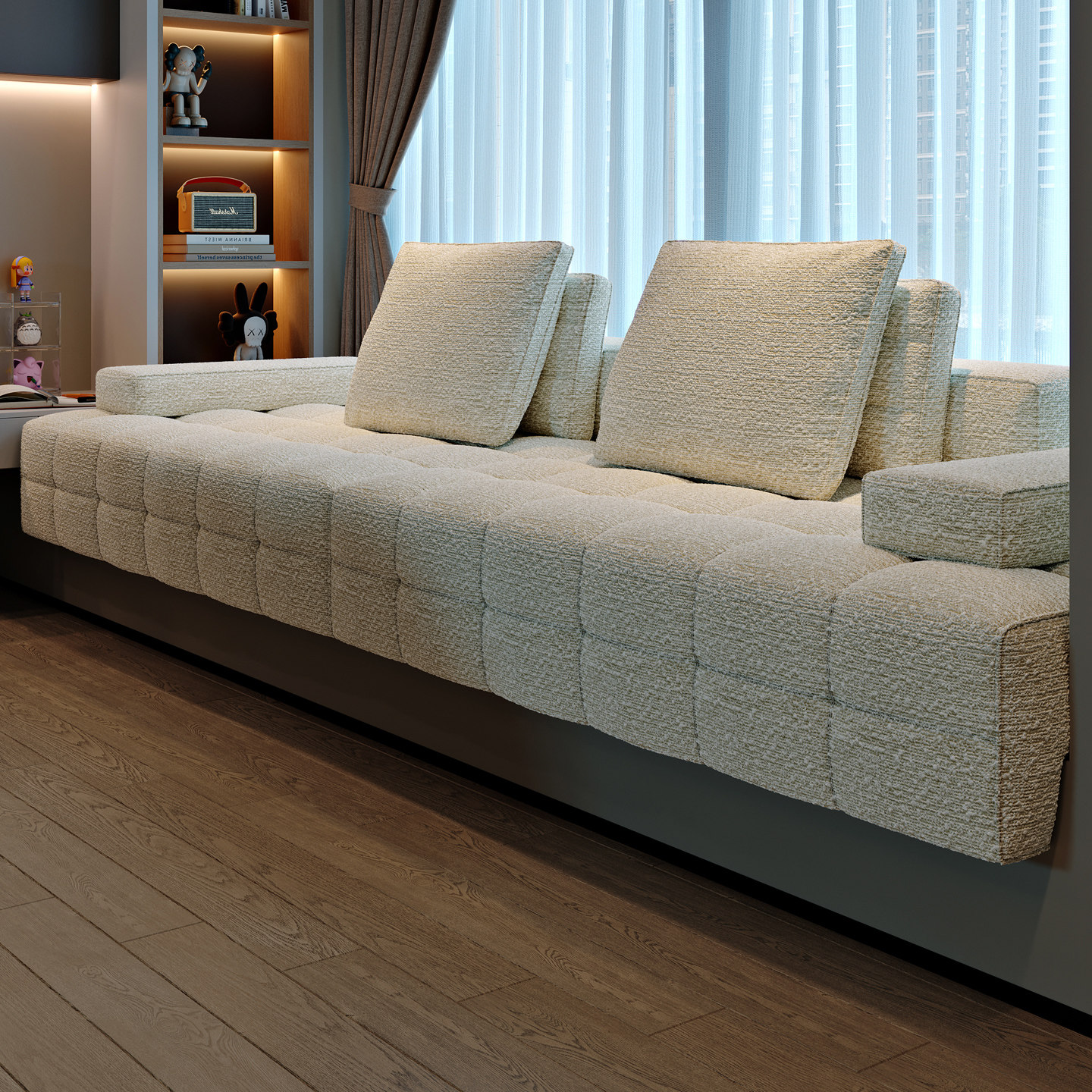 飘窗改造神器高级轻奢客厅主卧室窗台定制劳伦斯沙发一体坐靠垫