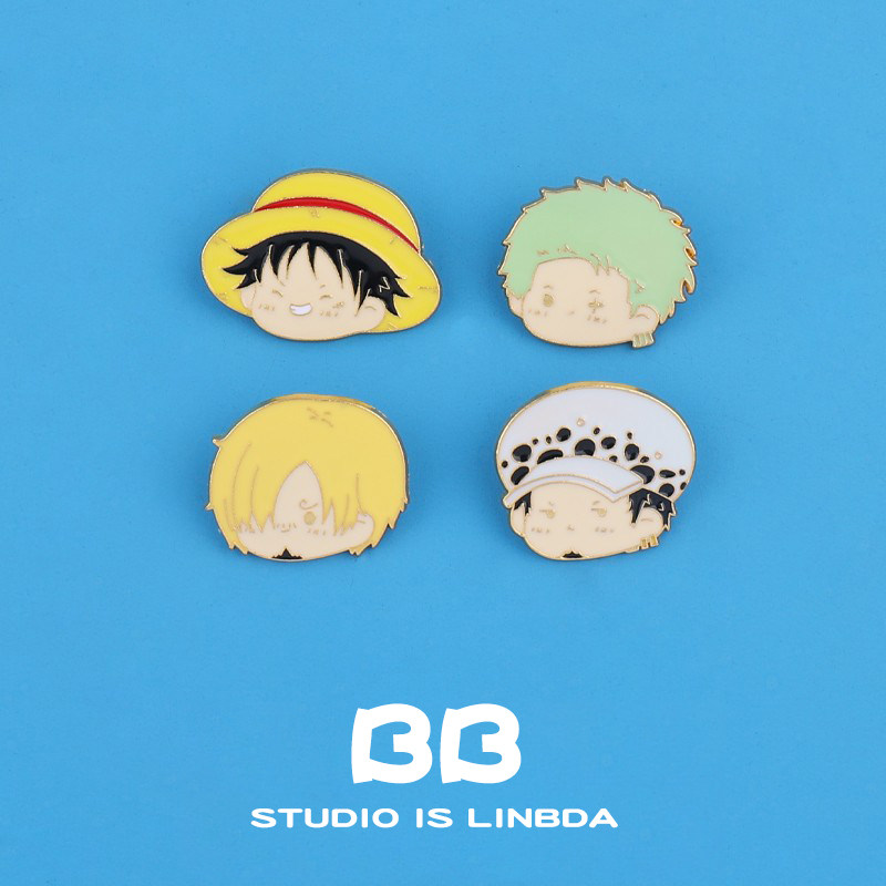 路飞金属海贼王胸针新款潮个性日系可爱学生情侣男女卡通徽章别针