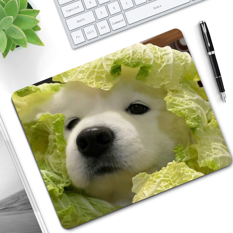菜狗鼠标垫创意家用办公修狗滑鼠垫锁边定制桌垫小号表情包软布