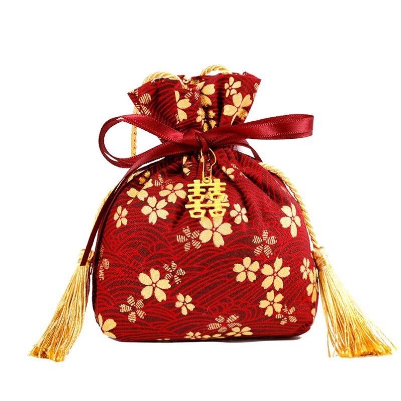 新款喜糖礼盒中式创意手提喜糖袋满月装瓜子糖果礼盒结婚喜袋袋子