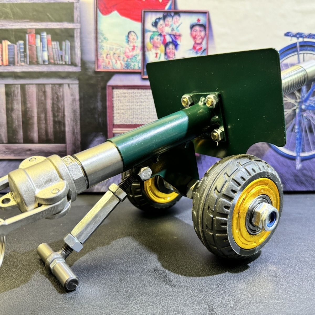 加重款纯不锈钢蝴蝶头后堵颜值高级大炮摆件大炮模型家居摆件