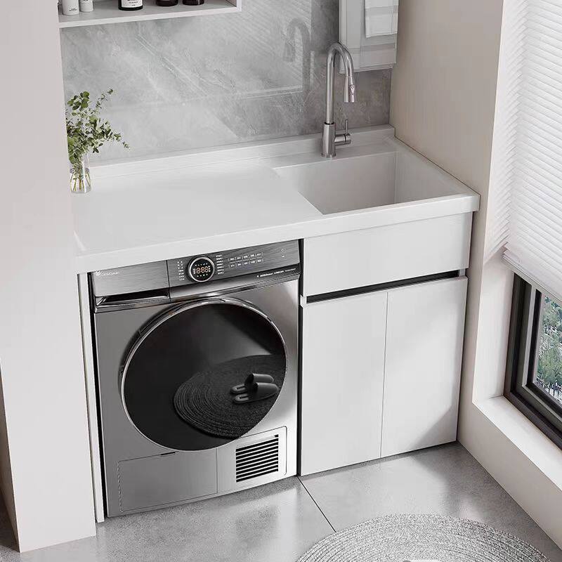 蜂窝铝阳台滚筒洗衣机柜组合洗衣槽池盆不带搓衣板一体盆伴侣定制