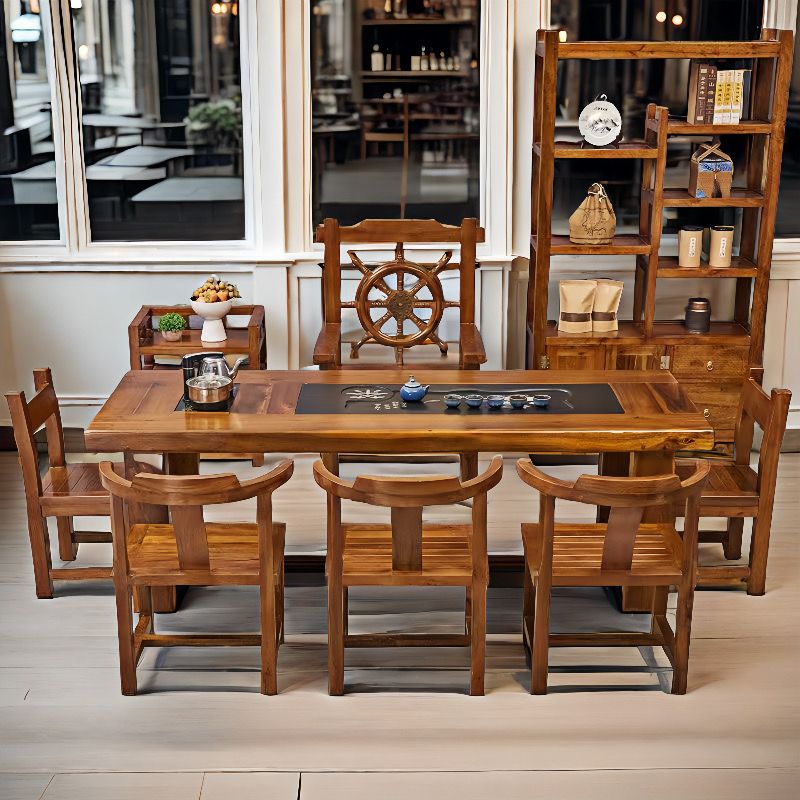 老船木泡茶实木茶桌泡茶台商用家用办公客厅大阪泡茶几桌桌椅组合