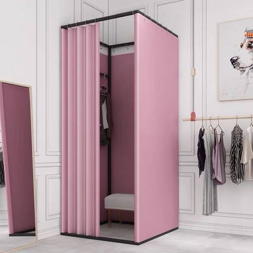 简易试衣间门帘可携式更衣室可移动试衣间轨道临时活动换衣间展示