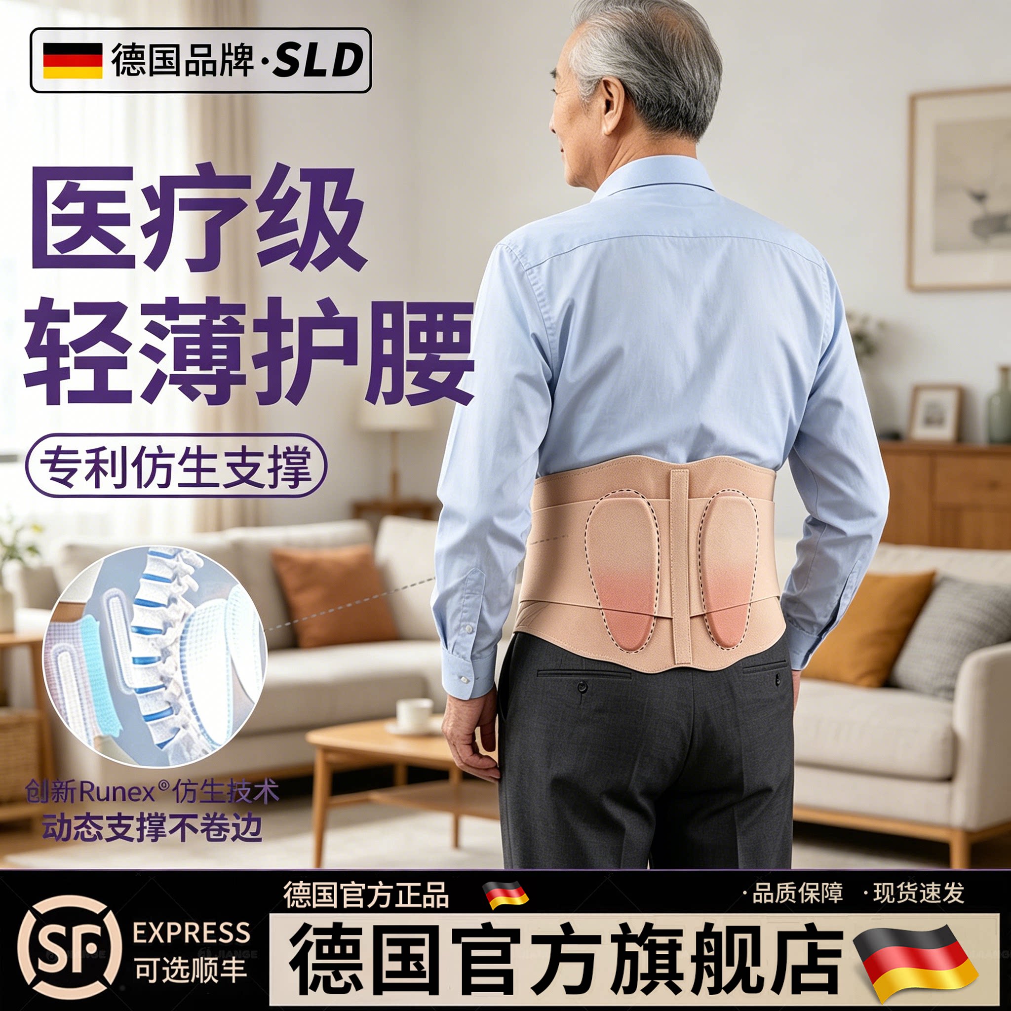 德国-SILANGDUN护腰带腰椎间盘劳损中老年专用久坐腰部腰痛腰托