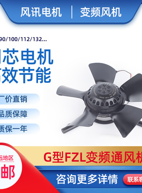 变频调速电机轴流通风机G100G112G250AG160A电机散热风扇不带外壳