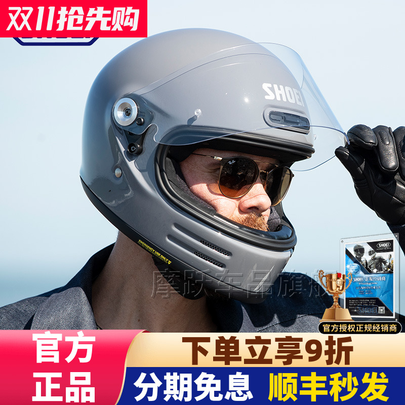 日本SHOEI Glamster巡航哈雷拿铁自由攀爬摩托车机车复古头盔全盔