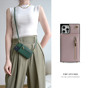 苹果xsmax手机壳14高级感斜挎包iphoneX皮套链条全包防摔8PLUS挂绳女拉链15零钱包新款12por可背13插卡适用11