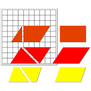 多边形平行四边形面积的教具梯形三角形公式推导套装学生用小学数学五年级学具图形变换操作材料教师演示磁吸