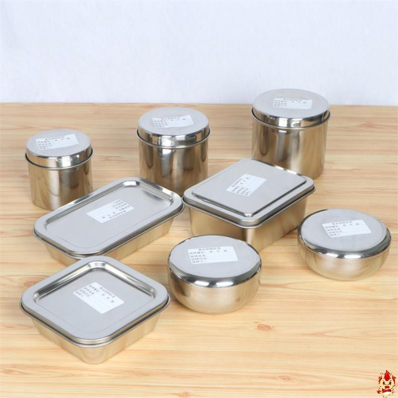 方盒小号带盖304圆盒食品留样盒不锈钢方形盒子食物盒盒饭盒样品