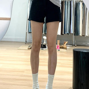 女装 夏季 大码 黑色弹力牛仔短裤 新款 胖mm高腰显瘦梨形身材a字热裤