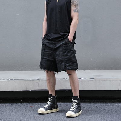美式高街机能RO暗黑风工装短裤