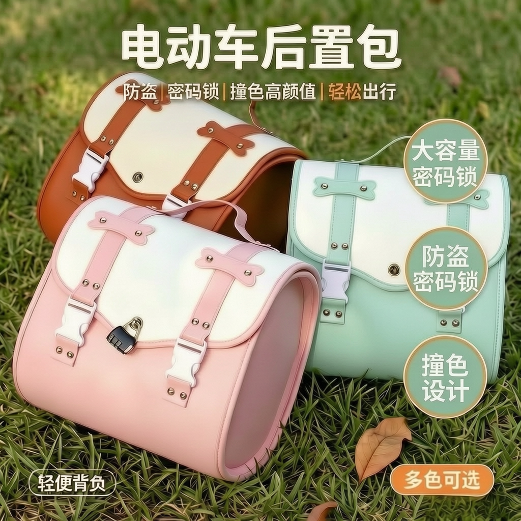电动车尾箱后置包全盔防水防盗
