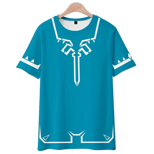 塞尔达传说 王国之泪 短袖T恤 林克英杰服 cos二次元印象痛衣服夏