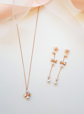 Cottiny卡兔妮纯银镀金甜美时尚女友圣诞新年礼锁骨项链SNB1002PF