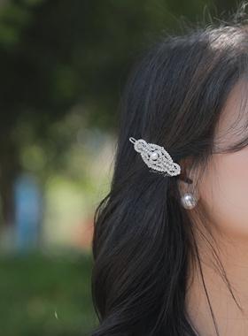 Selfish|精选|西洋古董vintage风华丽天然淡水珍珠发夹刘海侧边夹