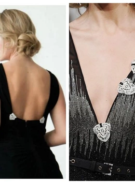 小众古董款Doubleclip西洋复古风vintage古董胸针复刻款对夹胸针