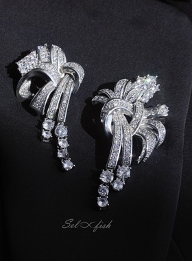 Selfish|西洋古董vintage|1950s古董复刻款不对称设计胸针/耳钉