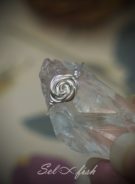 Selfish|原创|玫瑰庄园系列|纯银手作绕线复古玫瑰花戒指耳饰项链