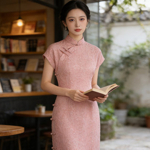 复古中国风女装2026年新款提花年轻日常改良棉麻旗袍连衣裙268007