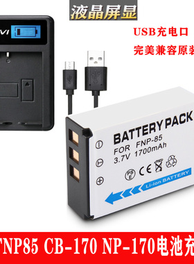 适用富士NP-85电池充电器SL240 SL245 SL300 SL305 FNP85 NP-170 CB-170索尼HDR-600X 6900E 3700E 550E