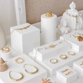 几何立体首饰展示架拍照道具珠宝耳环戒指项链宝石摆台石膏组合方块圆形陈列创意饰品拍摄摆件
