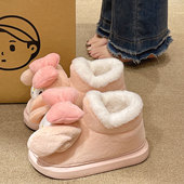 卡通可爱包跟雪地靴 外穿防滑加绒加厚保暖2026新款 高帮棉鞋 女冬季