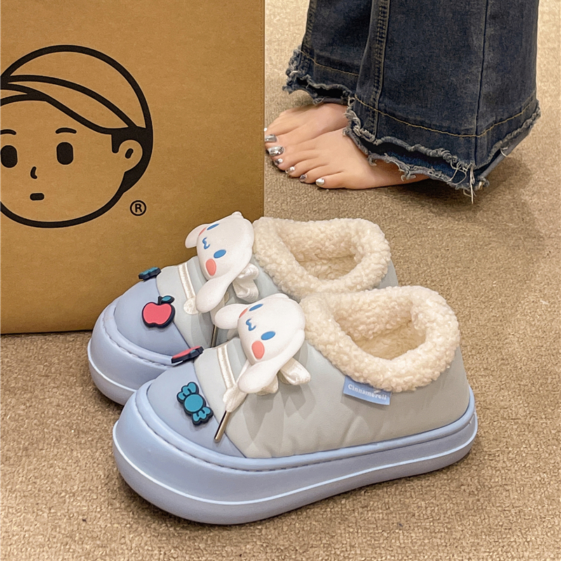 卡通可爱加绒防水棉鞋