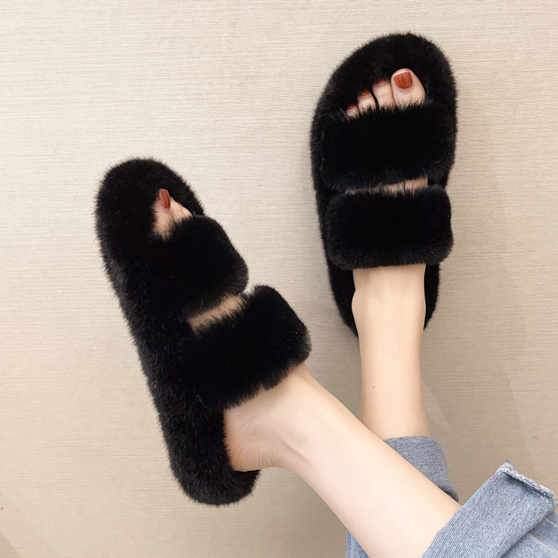 网红居家时尚毛绒秋冬韩版棉拖