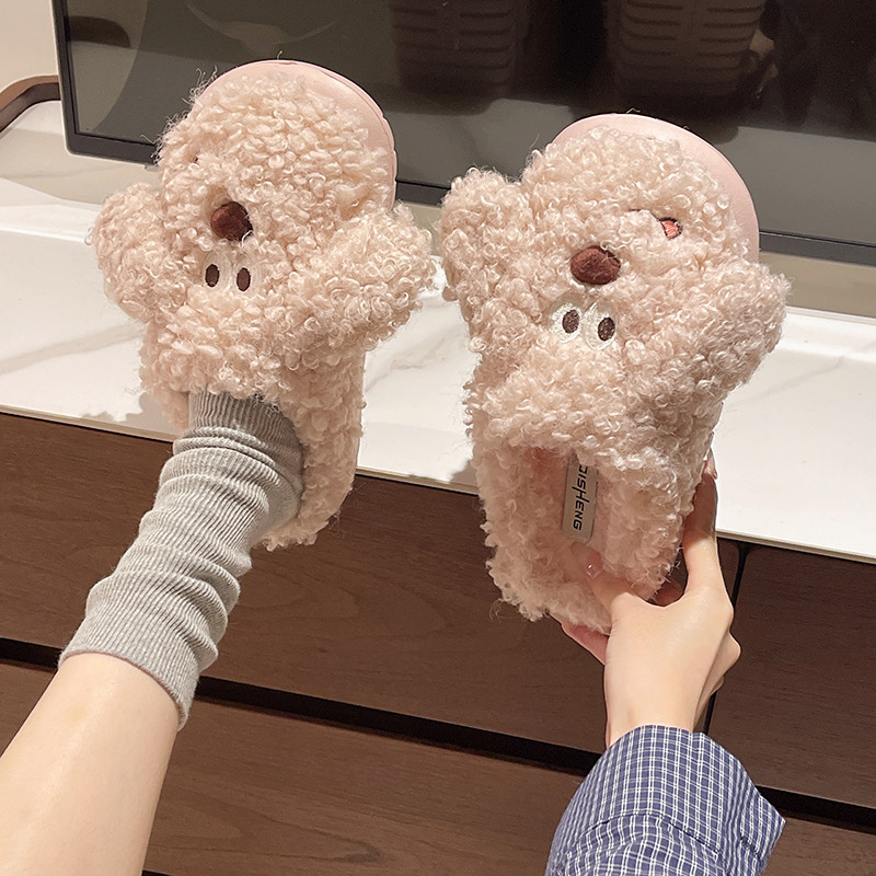 可爱小狗棉拖鞋女2025新款冬季外穿室内居家厚底包头保暖毛绒拖鞋,女鞋,毛毛鞋,淘宝优惠券,粉丝福利购,淘宝优惠卷