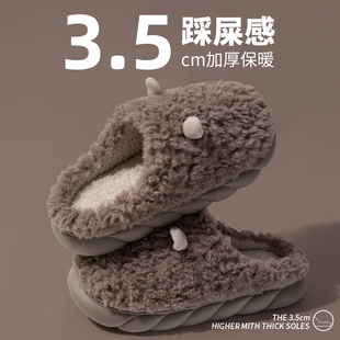 冬季 室內(nèi)居家加絨保暖可愛毛絨拖鞋 男士 女款 2025新款 可外穿棉拖鞋