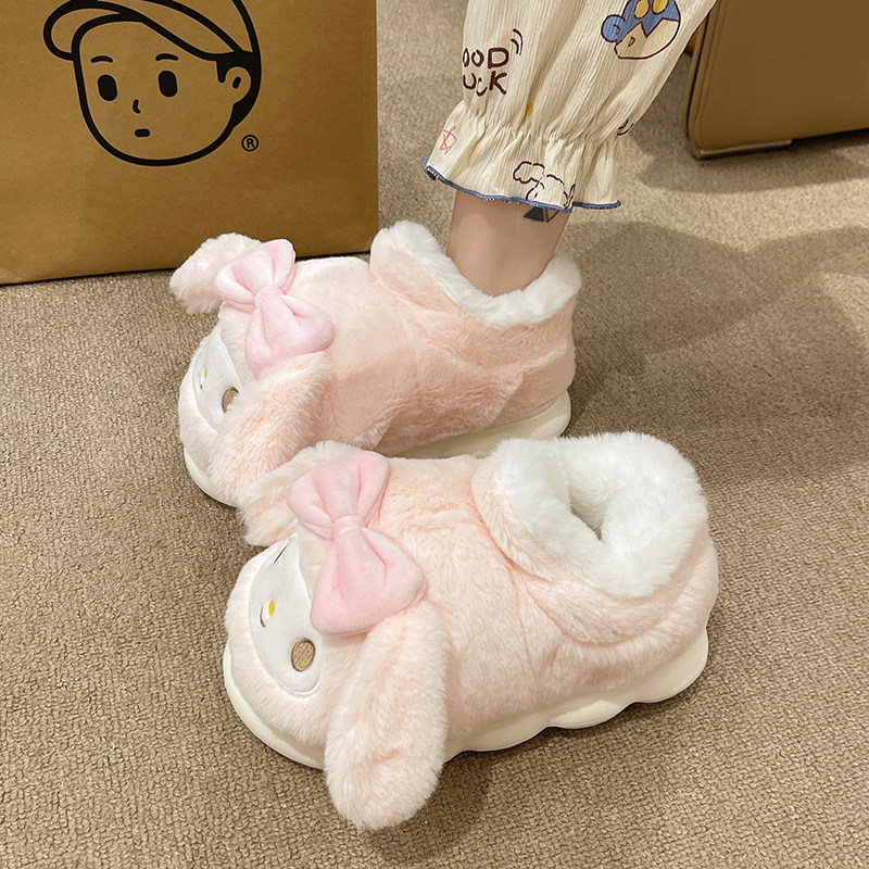 冬季室内居家可爱棉拖鞋女加厚毛绒保暖学生宿舍厚底防滑包跟棉鞋,女鞋,毛毛鞋,淘宝优惠券,粉丝福利购,淘宝优惠卷