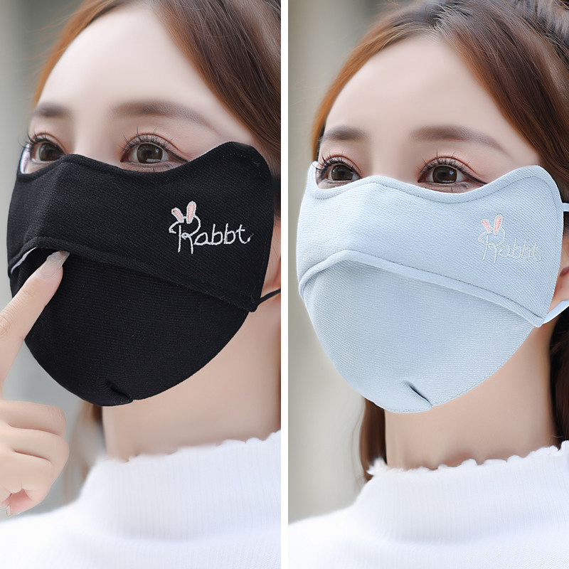 口罩女秋冬季纯棉布3d立体高颜