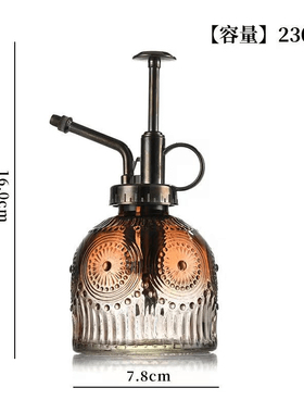 复古家用浇花玻璃喷壶多肉园艺小型浇花壶家用按压消毒浇水壶