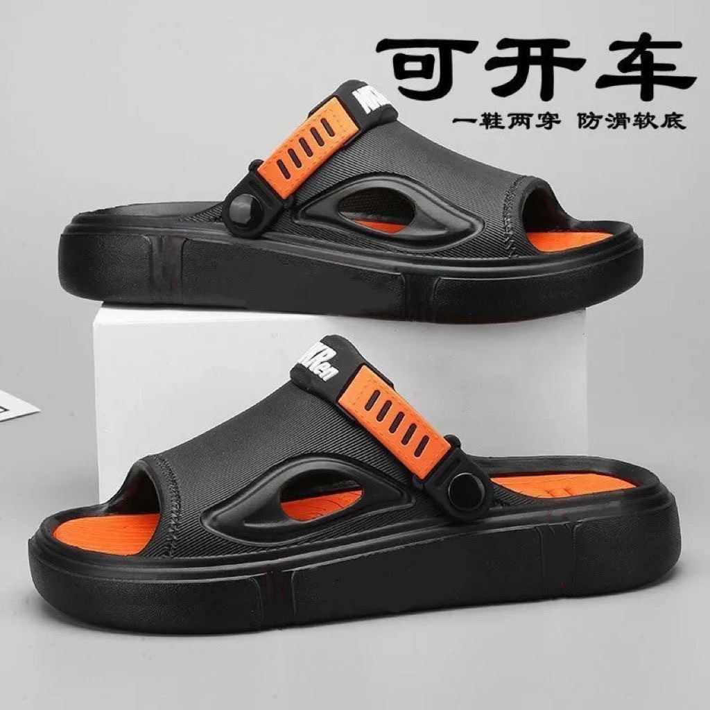 凉鞋男防滑多巴胺超轻超厚踩屎感拖鞋外出运动开车两穿情侣沙滩鞋