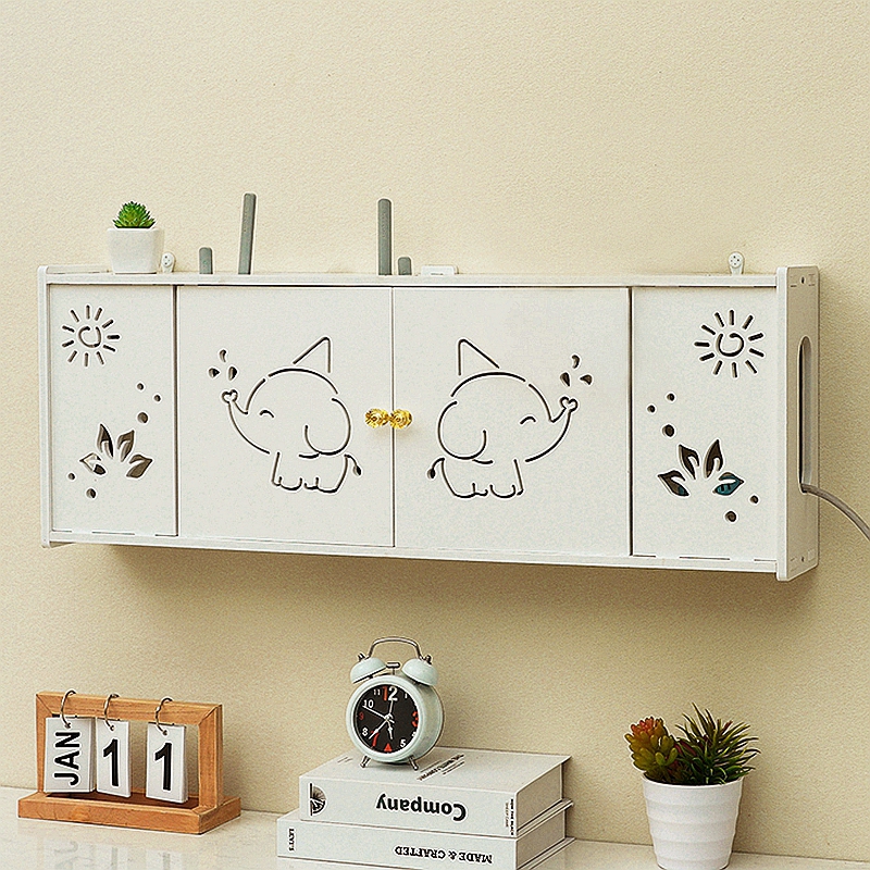 无线路由器收纳盒壁挂式挂墙免打