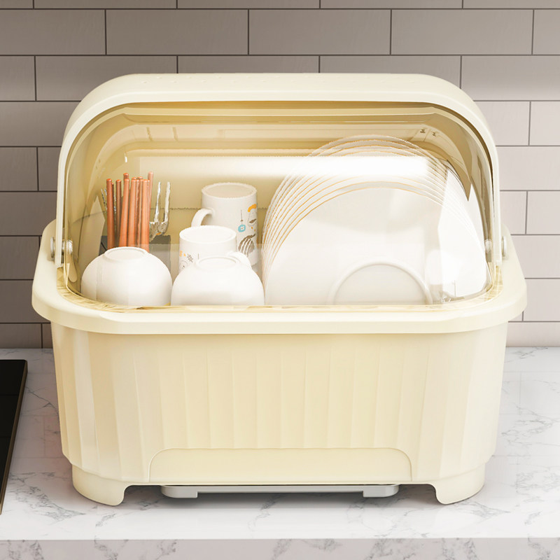 碗筷收纳盒放碗碟收纳架厨房餐具家用装盘收纳箱带沥水置物架碗柜,厨房/烹饪用具,碗架,淘宝优惠券,粉丝福利购,淘宝优惠卷