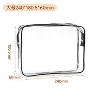 Transparent cosmetic bag, travel portable, large-capacity waterproof cosmetics, pvc boarding storage toiletry bag thumbnail 3