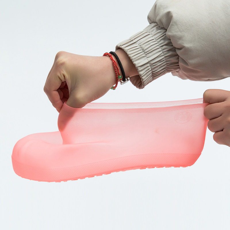 MEN AND WOMEN ADULT SILICONE SHOE COVERS WATERPROOF RAINY DAYS THICKENED NON-SLIP WEAR-RESISTANT BOTTOM PVC RAIN BOOTS COVER RAIN BOOTS