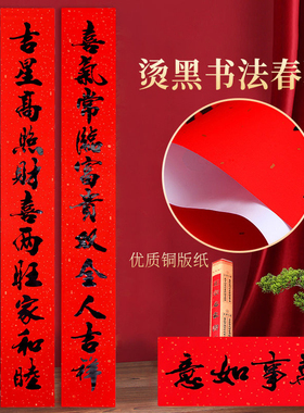 2026年马年新款十一言铜版纸书法黑字对联自建房别墅盒装春联
