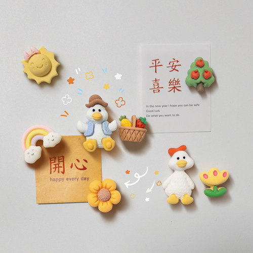 迷你鸭子冰箱贴可爱强力磁性